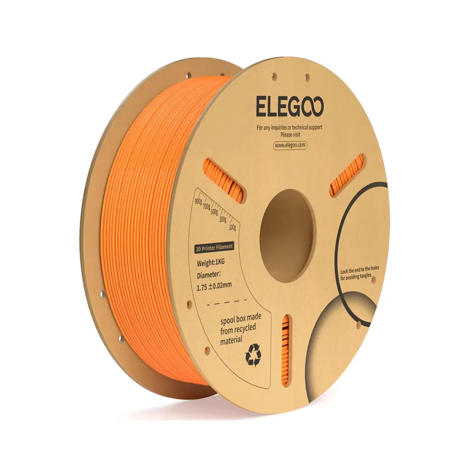 Filament Elegoo PLA+ pentru imprimantă 3D, 1.75 mm, 1 kg, portocaliu
