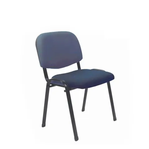 Scaun pentru vizitatori ISO, cadru metalic negru, tapițerie albastră, set de 5 bucăți