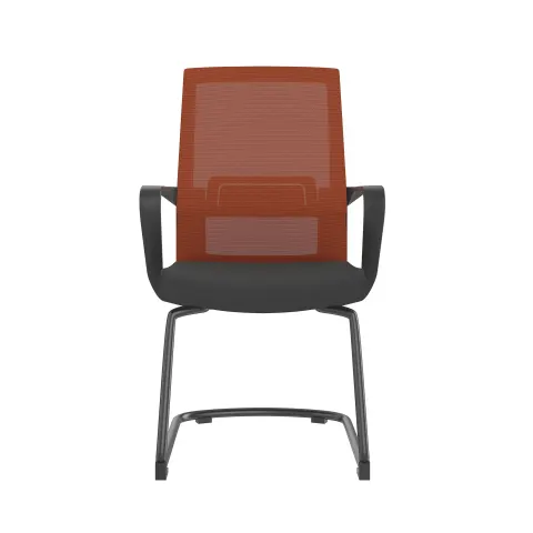RFG Smart M scaun pentru vizitatori, tapițerie din material textil și plasă, capacitate max. 120 kg, șezut negru, spătar roșu închis, set de 2
