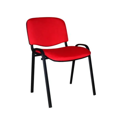 Scaun pentru vizitatori Iso Black, tapițerie din stofă, cadru metalic, până la 120 kg, roșu