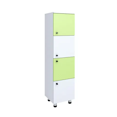 Dulap RFG Fores, 4 compartimente, 400 x 400 x 1560 mm, alb și verde