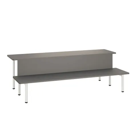 Podium RFG Uni, 2400 x 1175 x 750 mm, corp gri închis, structură metalică albă
