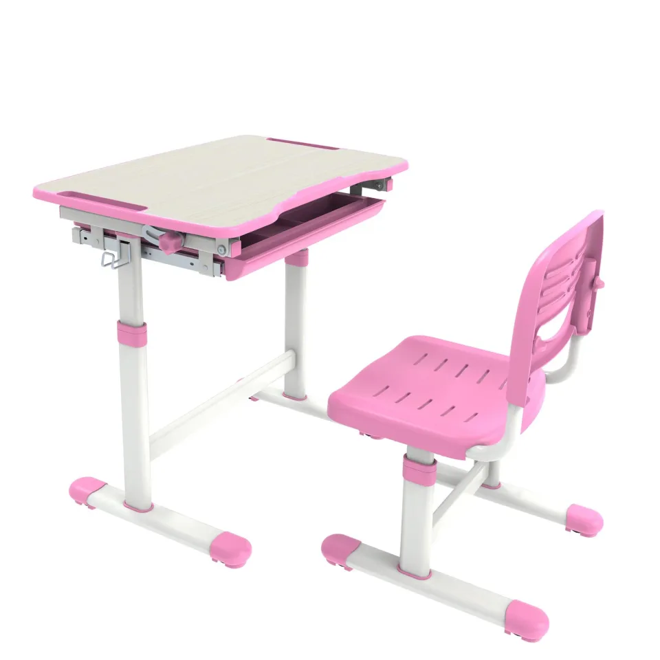 Birou școlar ergonomic și scaun RFG Ergo Tech B201N, roz