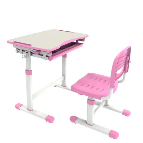 Birou școlar ergonomic și scaun RFG Ergo Tech B201N, roz