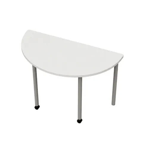 RFG Flexus, masă școlară semicirculară, 120 x 60 x 76 cm, blat din MDF, picioare gri