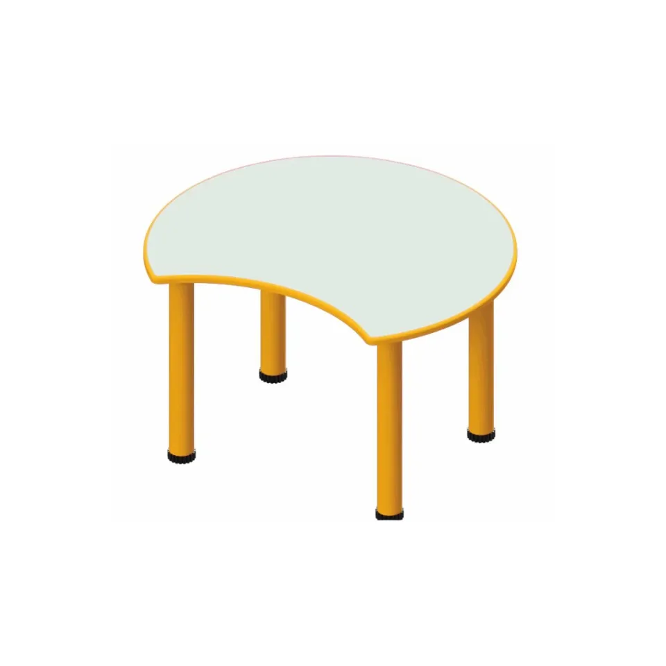 Masă pentru copii RFG Moon, 700 x 600 x 540 mm, blat alb, picioare metalice galbene