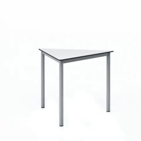 Masă școlară RFG School Trapez 60, pentru clasele de liceu, 790 x 905 x 750 mm, HPL, blat alb, structură metalică gri