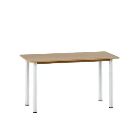 Masă RFG Kali, pentru clasele mai mari de a VIII-a, 1400 x 800 x 750 mm, blat din lemn de tec, structură metalică neagră