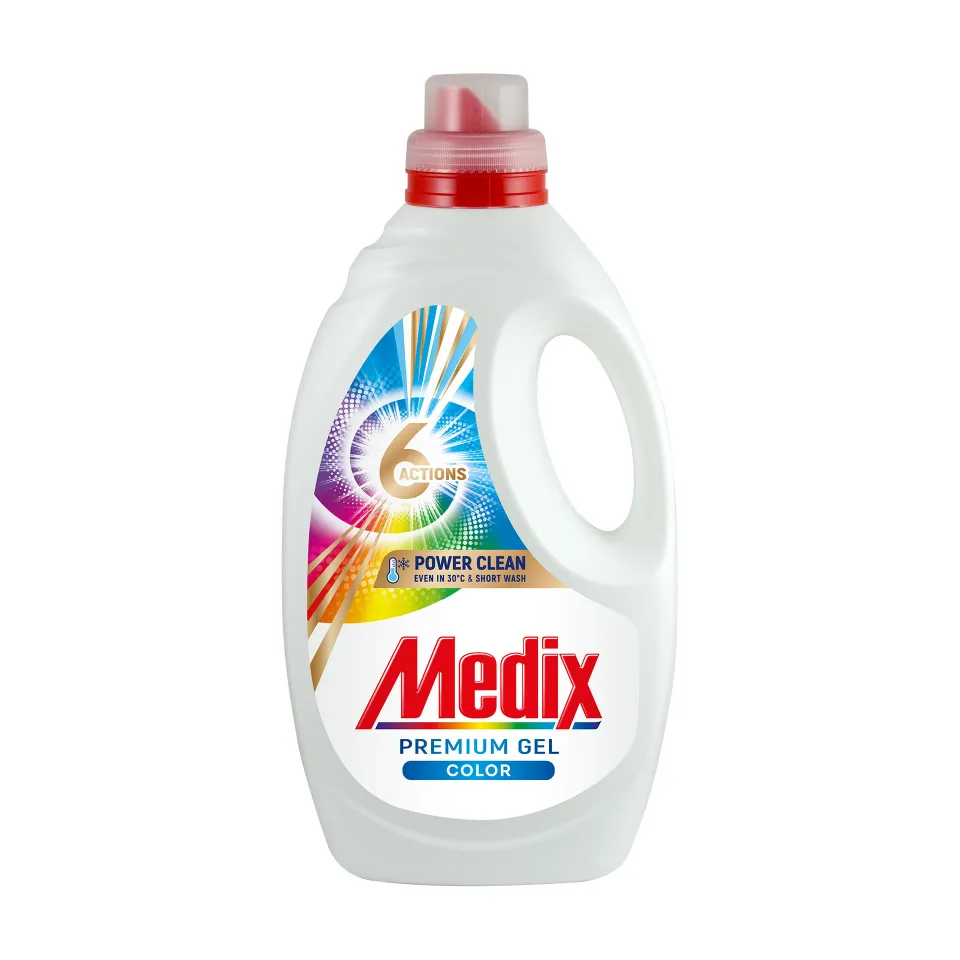 Medix 6 acțiuni pentru rufe colorate, detergent lichid, 1.08 L, 27 de spălări