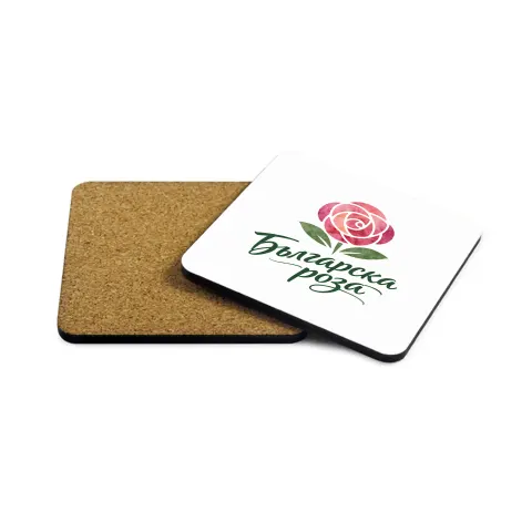 Gift&Go Suport pentru pahar BG - Trandafir bulgăresc, plută, pătrat