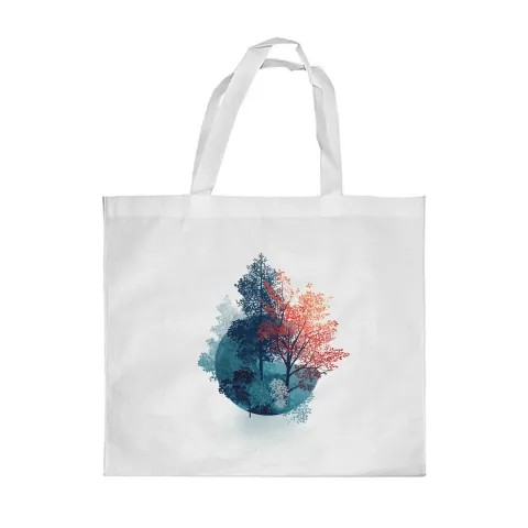 Geantă Gift&Go Nature - Expoziție, din poliester, 38 x 39 cm, alb