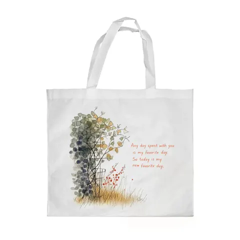 Geantă Gift&Go Emotion - În fiecare zi, poliester, 38 x 39 cm, alb