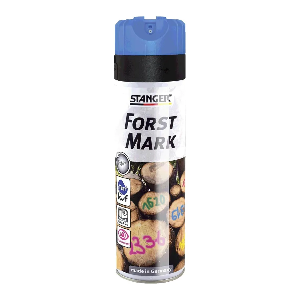 Stanger Forstmark Fluor Stop&Go Spray de marcare a lemnului, albastru fluorescent
