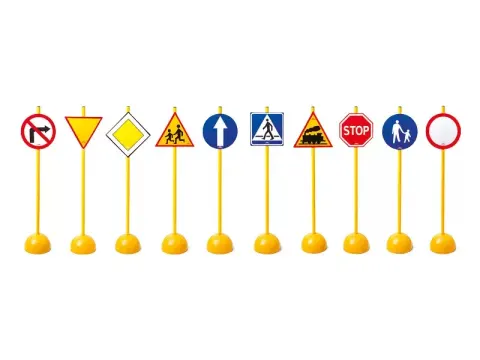 Set de indicatoare rutiere Nowa Szkola, 100 cm, 10 piese