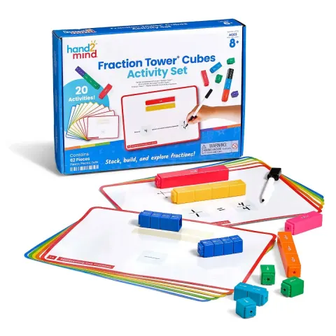 Learning Resources Set de cuburi matematice curcubeu pentru fracții
