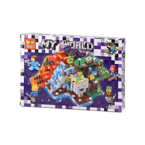 TOYS Pixel My World – set de construcție cu lumini, 238 de piese, modele asortate