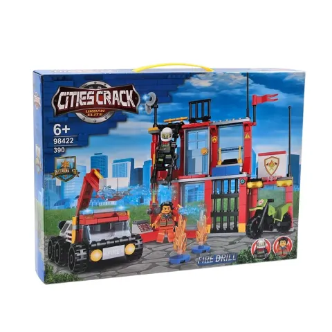 Ozzo 818 Cities Crack Set de construcție pentru camion de pompieri, 390 de piese