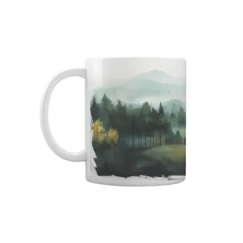 Gift&Go Cană Munți și natură 1, ceramică, clasa AA, albă, 330 ml, în cutie