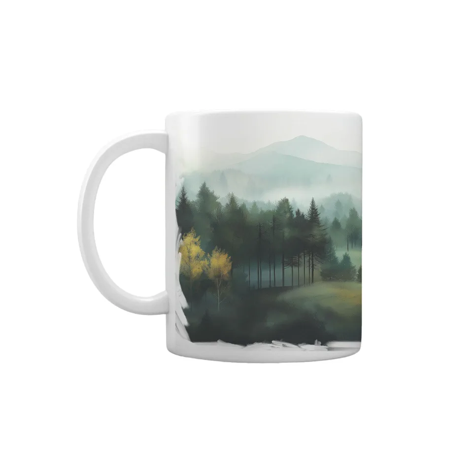 Gift&Go Cană Munți și natură 1, ceramică, clasa AA, albă, 330 ml, în cutie