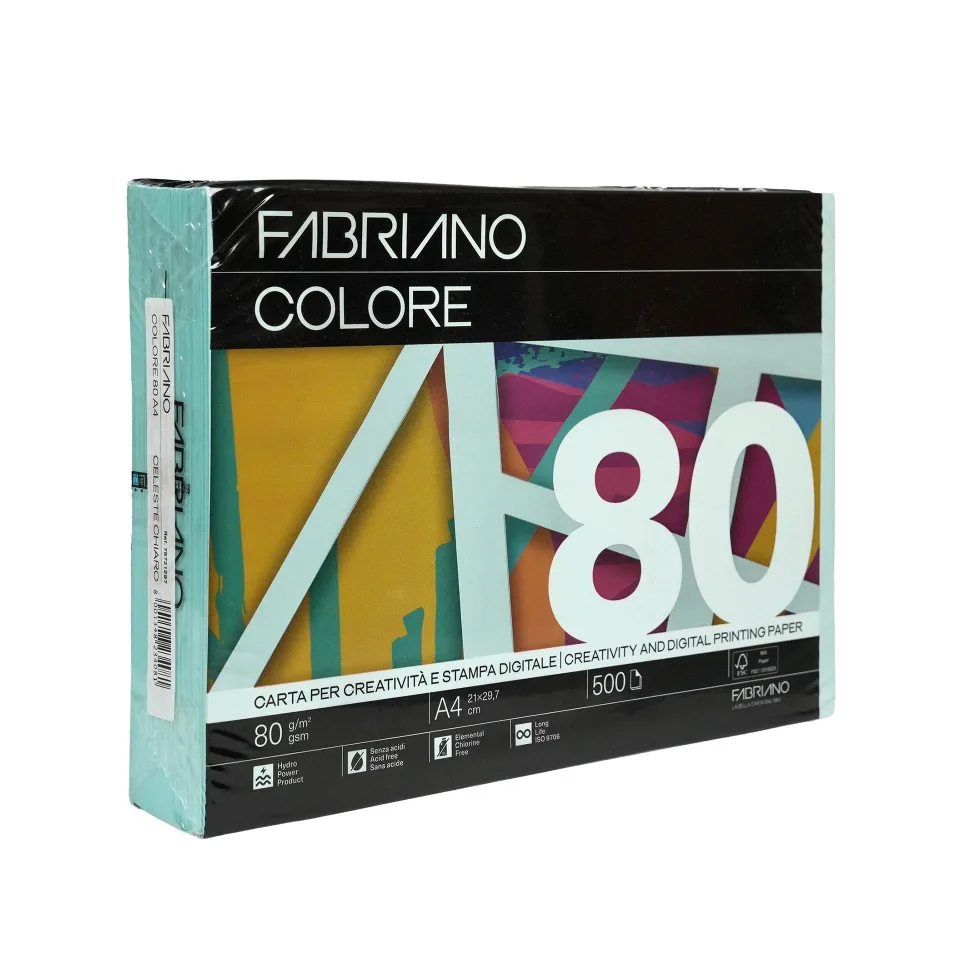 Hârtie pentru copiator FABRIANO A4 80GR albastru deschis, 500 coli