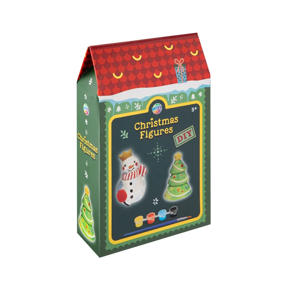 Moxy Figurine de pictat – brad de Crăciun și om de zăpadă, 2 bucăți