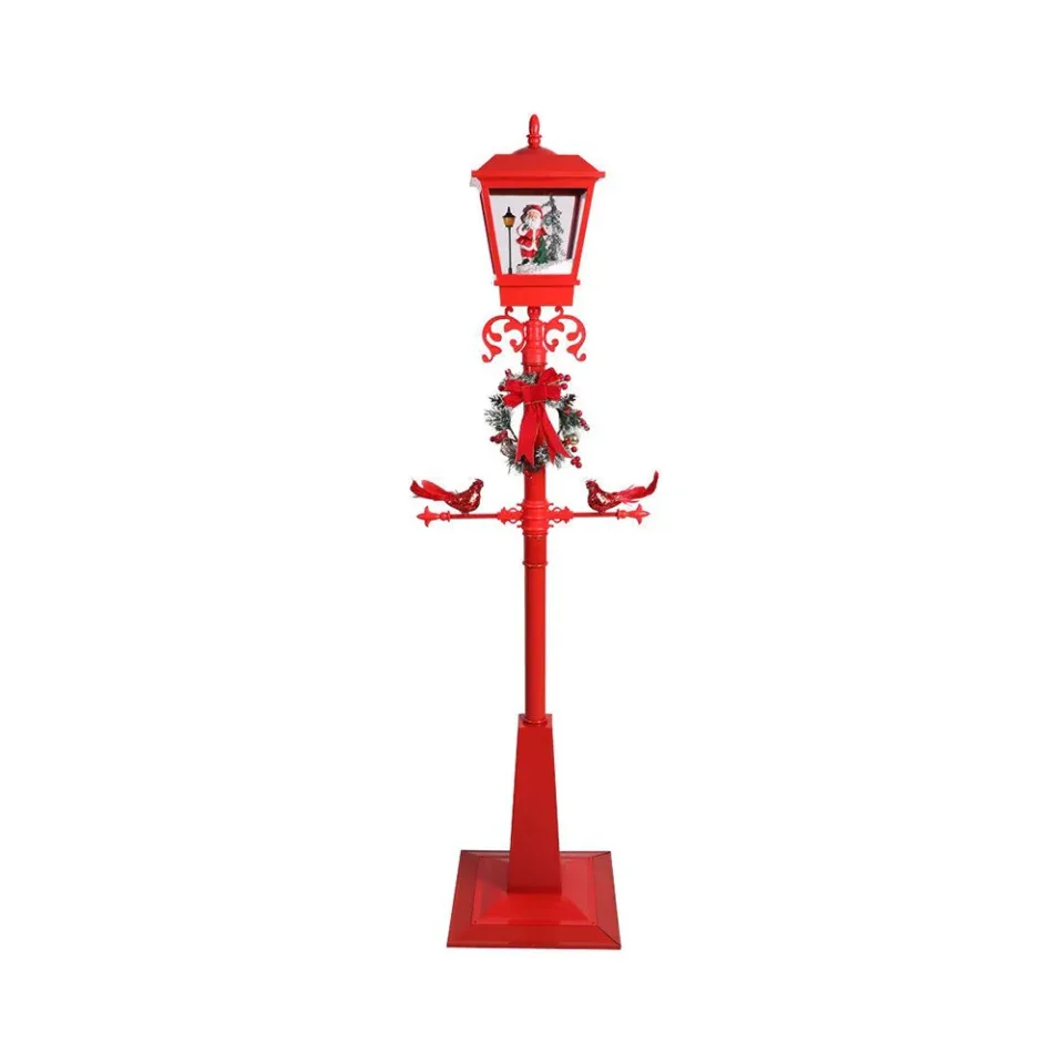 Felinar stradal decorativ de Crăciun Festa Monti, 180 cm, roșu