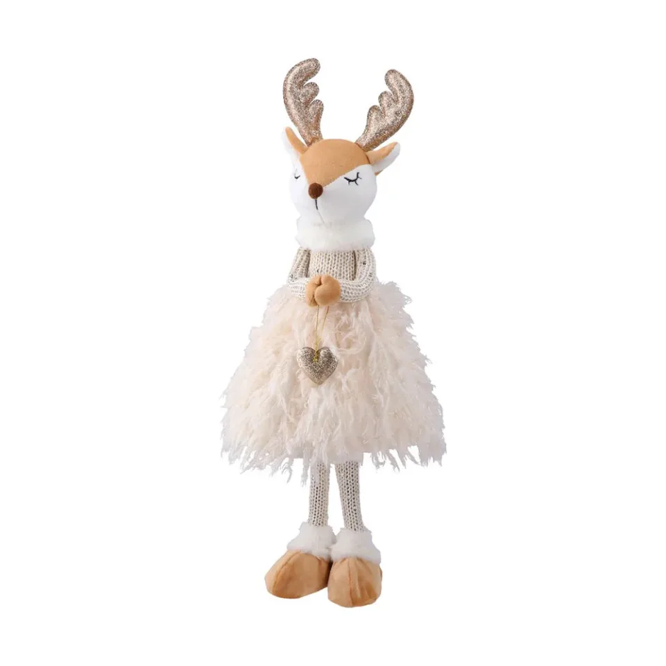 Festa Silven Fetiță ren decorativă de Crăciun, 51 cm, auriu