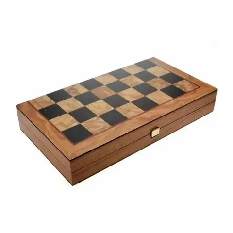 Set de șah și table Manopoulos, lemn de măslin, 52 x 48 cm