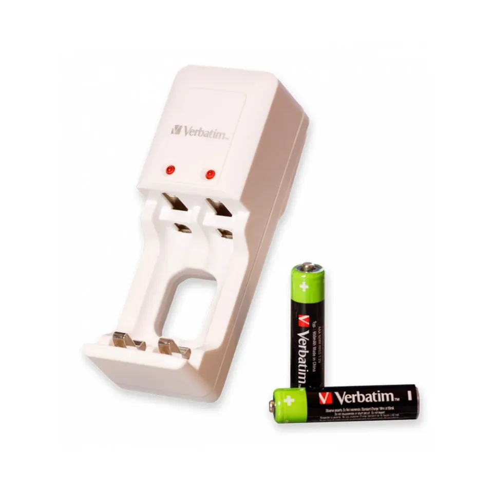 Încărcător Verbatim, cu 2 baterii AAA incluse, 1000 mAh